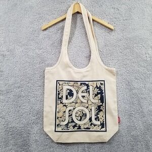DEL SOL Canvas Market Travel Tote Bag Floral Paradise Unisex 17" x 16"